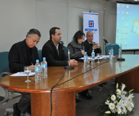 Rafael Prestes, Dante Larentis, Mari Perusso e Sérgio Cotrim formaram a mesa de abertura do evento