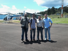 Os arquitetos da Metroplan, Fausto Bugatti, Pedro Xavier, André Castilhos e o diretor executivo da Tri Táxi Aéreo,Tiago Esmeraldino