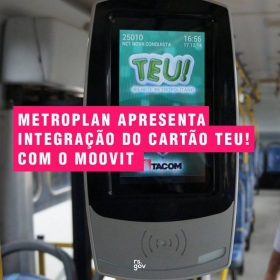 Cartão TEU! agora em integração com o Moovit